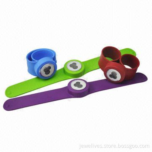 Silicone watch with slap bracelets